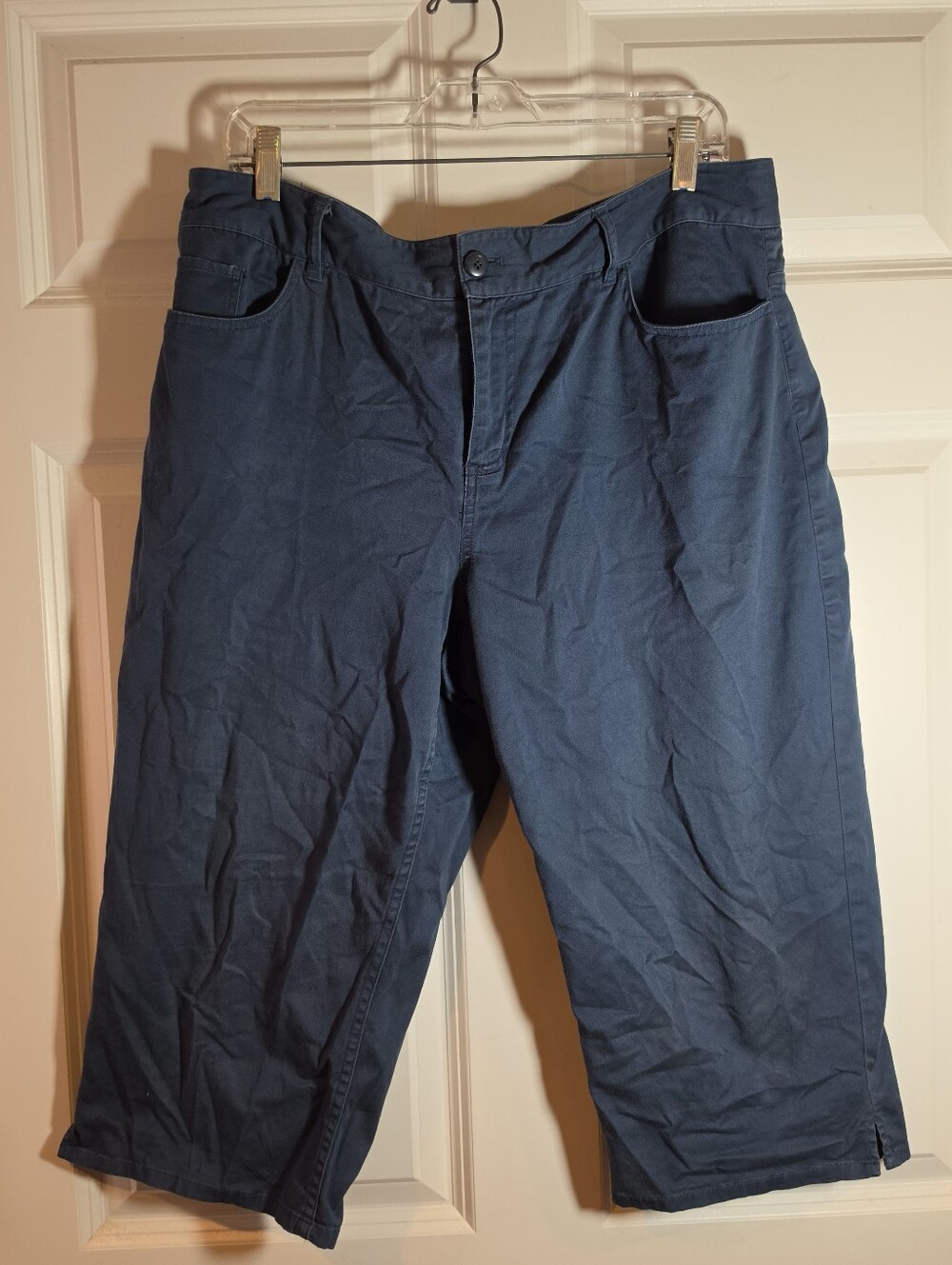 Coldwater Creek Navy Blue Cropped Capri Pants Size 14P